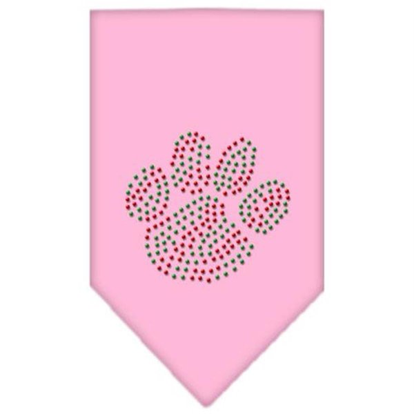 Unconditional Love Christmas Paw Rhinestone Bandana Light Pink Large UN813614